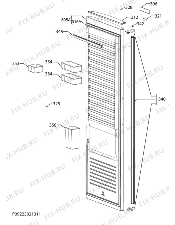 Взрыв-схема холодильника Aeg AGE72624NW - Схема узла Door